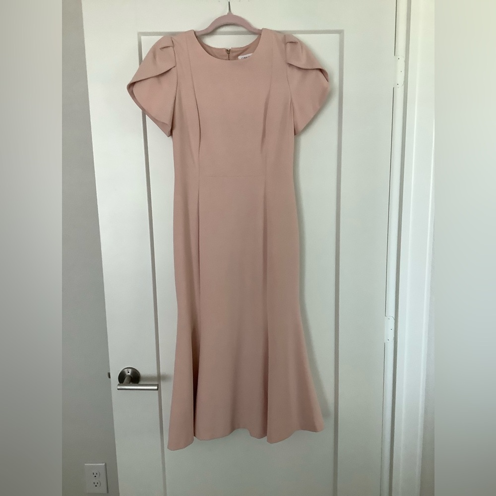 🌺❤️ ELEGANT 👌Calvin Klein Pink Sheath Dress with Flutter Sleeves💕🌸